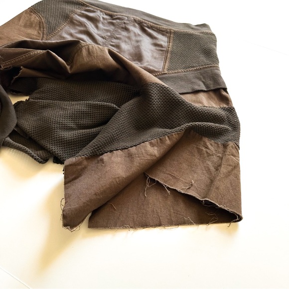 Vintage Plein Sud Rare Asymmetrical Multi Fabric & Texture Brown Skirt F40 /8 US - Picture 14 of 16